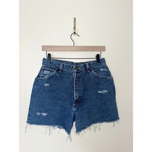 Wrangler‎ Vintage Blue Denim Raw Hem Distressed Women's Shorts 90s | 29